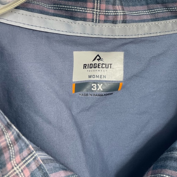 Ridgecut Tough wear 3X Women's Short Sleeve Plaid Shirt, Bundle of two - Picture 3 of 15